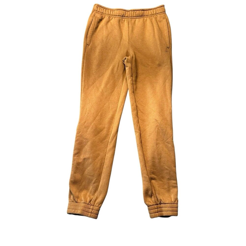 DSG Youth L Jogger Sweatpants Brown Elastic Cuffs Side Snap Athletic EUC